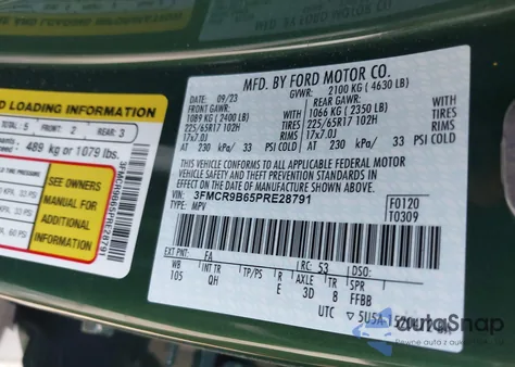 2023 Ford Bronco Sport from USA, damaged, VIN 3FMCR9B65PRE28791